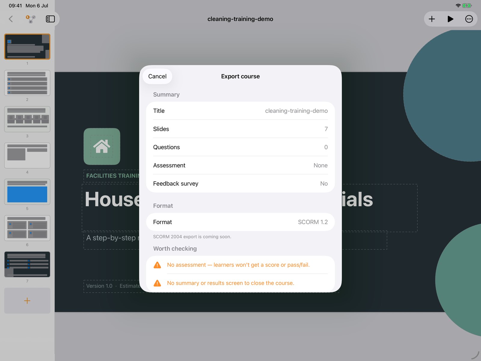 Export a clean package